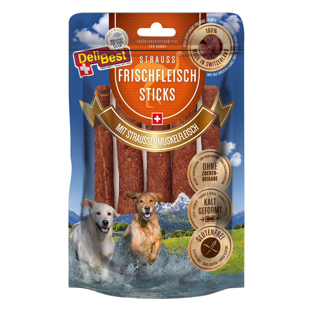 DeliBest Frischfleisch Sticks Strauß 85g