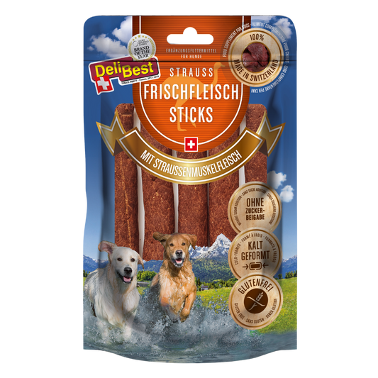 DeliBest Frischfleisch Sticks Strauß 85g