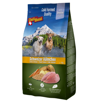 DeliBest Hund Adult Sensitive Complete Hähnchen halbfeuchtes Trockenfutter (kaltgeformt)