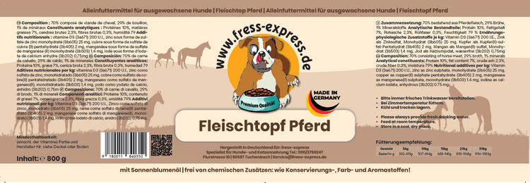 fress-express Fleischtopf Pferd 800g