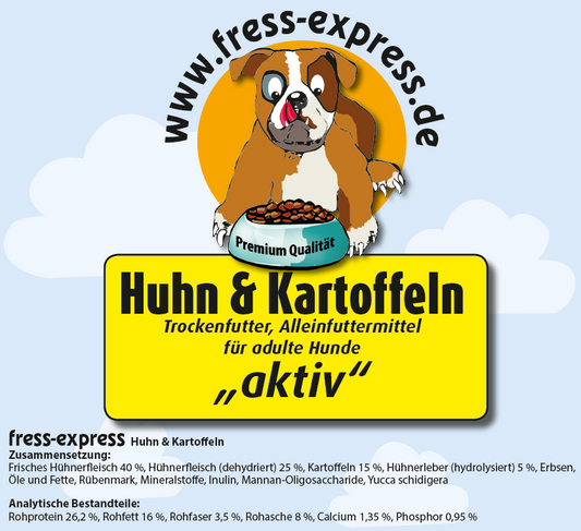 Huhn & Kartoffeln Hypoallergen Monoprotein Getreidefrei aktiv