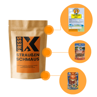 Hypoallergenes Hundefutter für sensible Hunde | Probierpaket Trockenfutter | Leckerlis testen