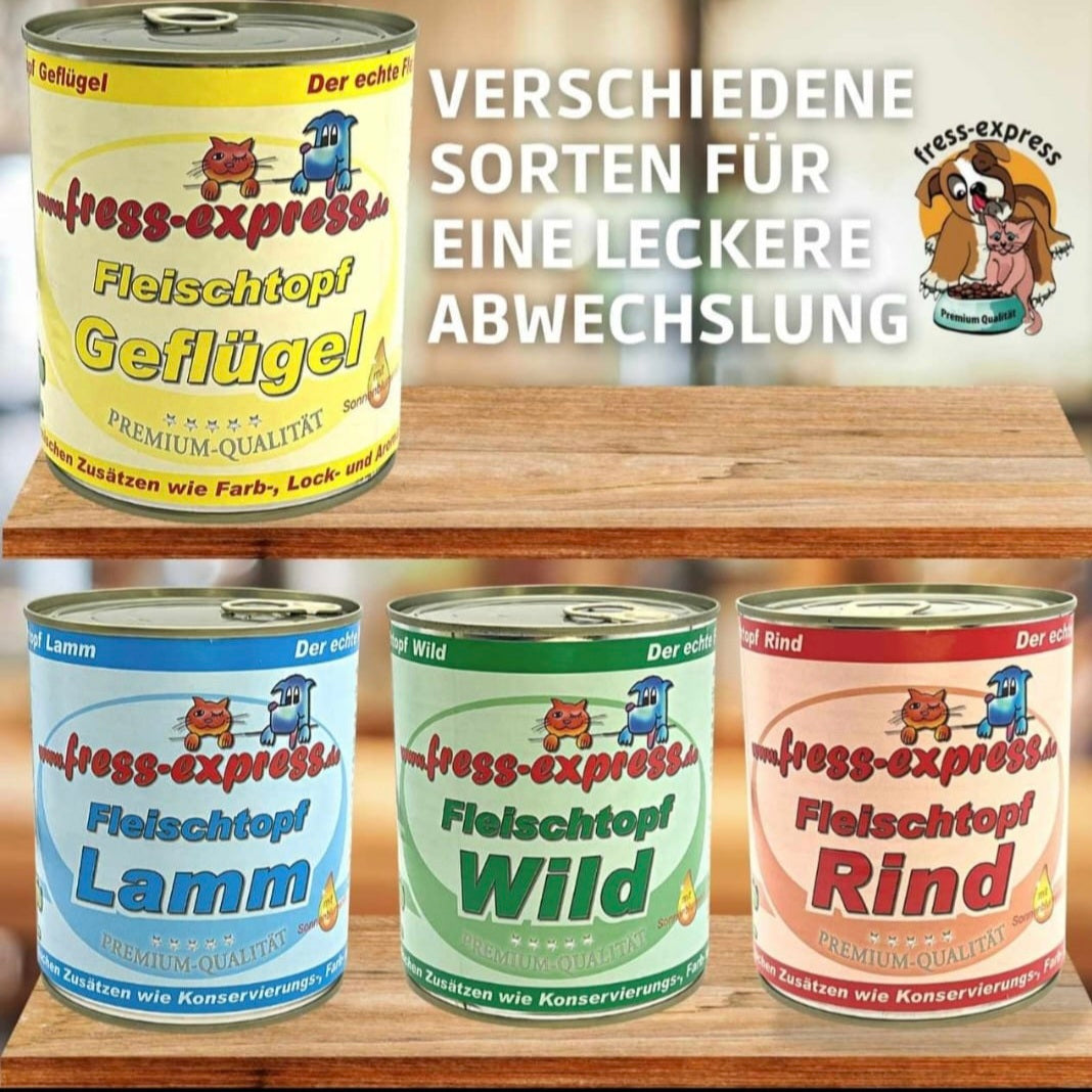 Fleischtopf mit Kartoffelflocken 4 Sorten Fleischtopf je 6x800g + 1 Kg  oder 3 Kg Kartoffelflocken